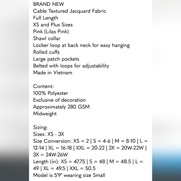 Room Service Robe Cable Textured Jacquard Fabric - Picture 10 of 10